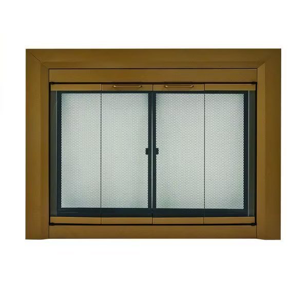 Clairmont Large Heritage Brass, Fireplace Glass Doors, Mfr#: CM-3012HE
